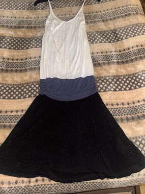 LASCANA BY VENUS White, Blue and Black Color block Mini Dress size small S